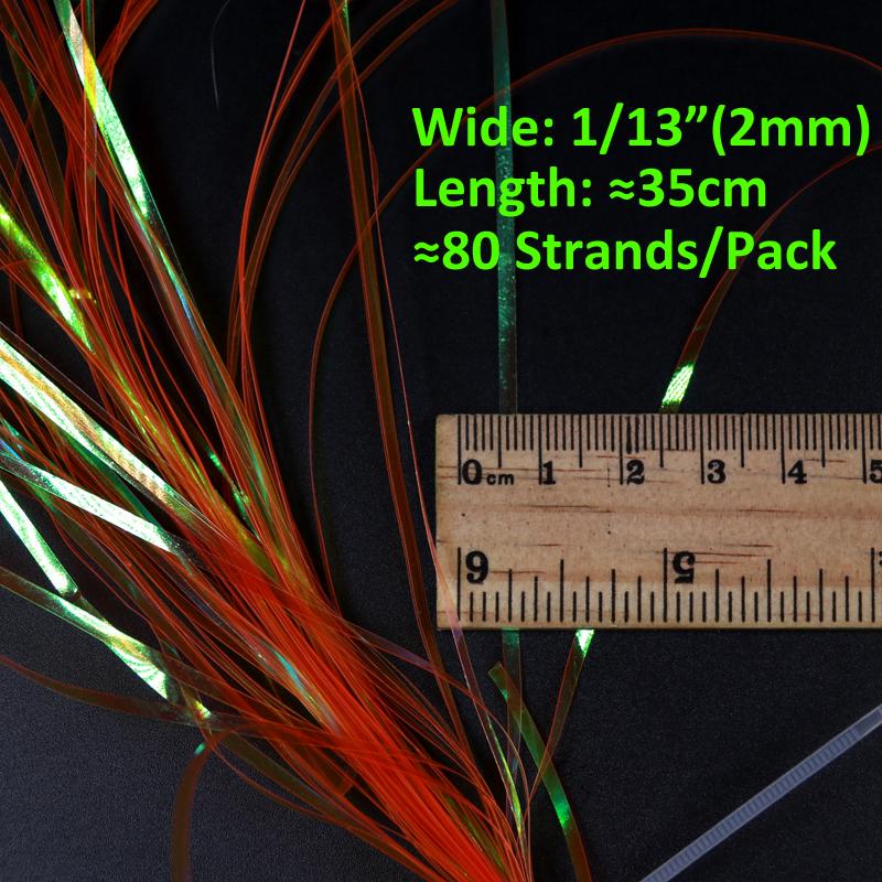 2Bag 2mm UV Flashabou Holographic Tinsel Stonefly Nymph Back Jig Body Wrap Lure Fishing Fly Tying Material
