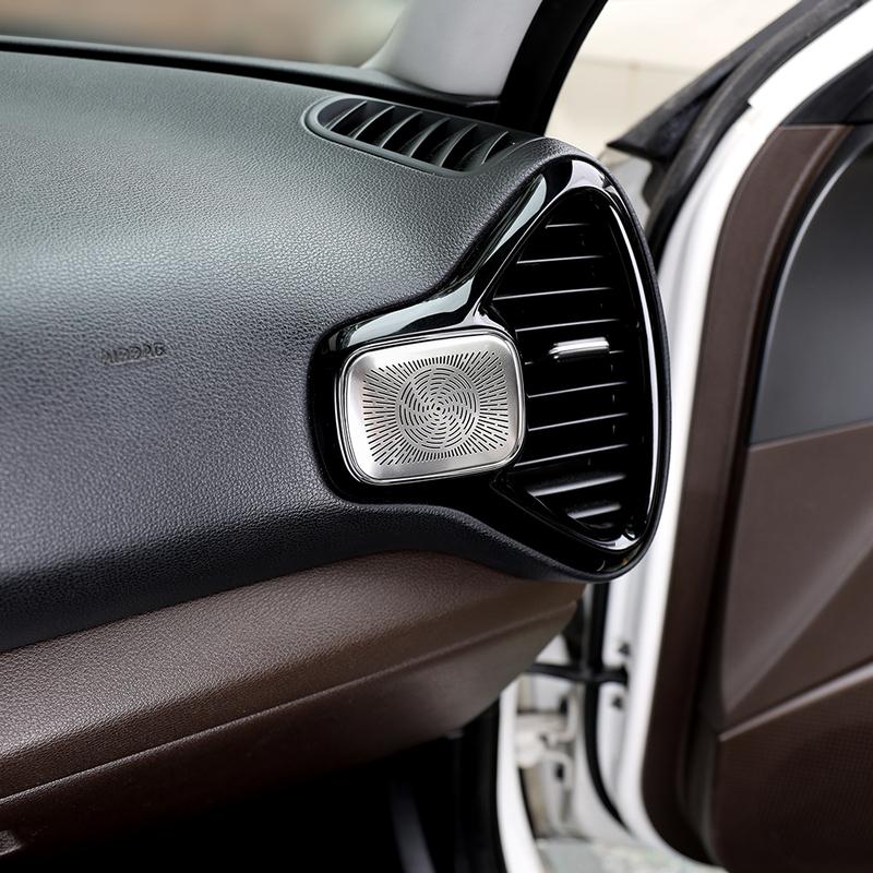 Stainless Steels Upper Air Outlet Speaker Cover Steels Interior Speaker Decoration Trim Cover For Kia Soul -2025 LHD