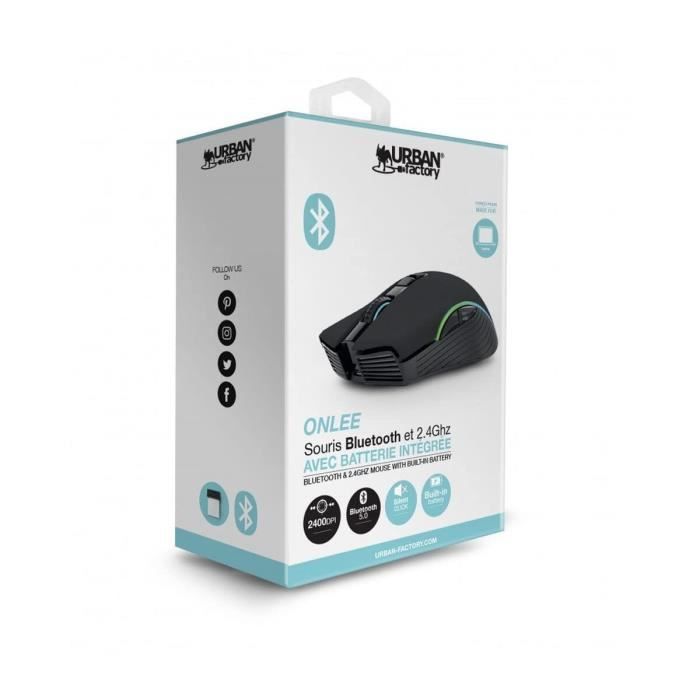 URBAN FACTORY Onlee - Souris optique sans fil droitiers et gauchers - 6 boutons