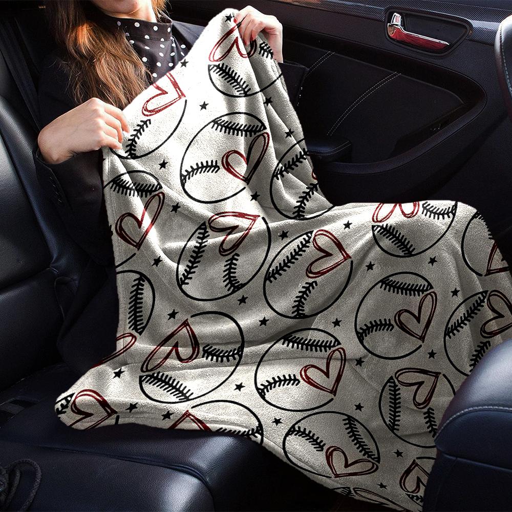 Baseball Theme Printed Blanket - Perfect for Couch, Bed, Travel & Outdoor Use | Machine Washable, Cozy & Durable.