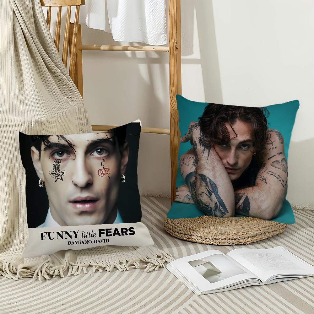Singer Damiano David Funny Little Fears Pillow Case Office Cushions Suitable For Sofa Car Bedroom Decorative Cushion Cover