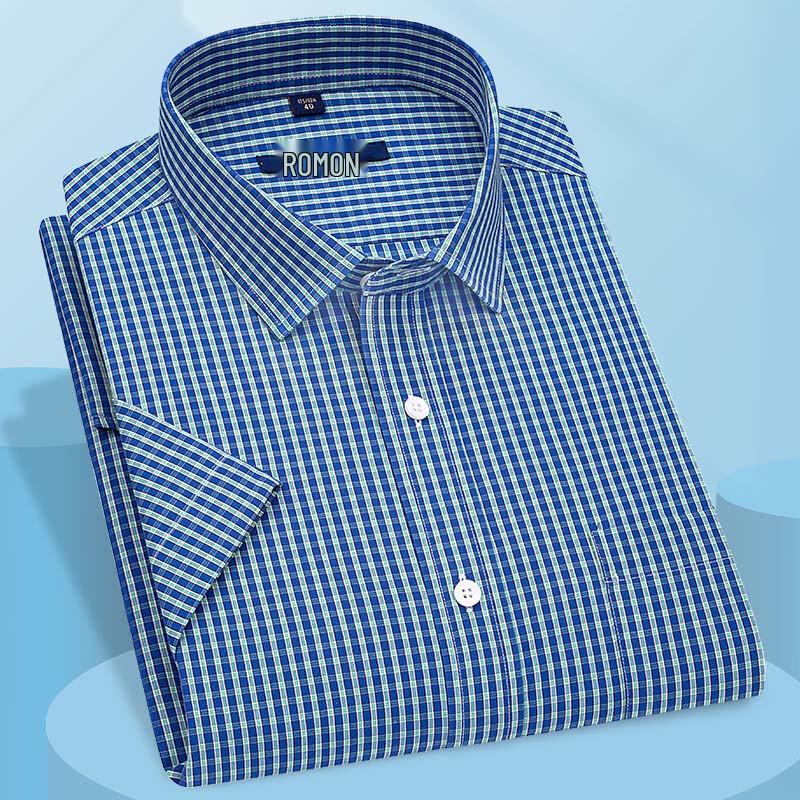 

Romon Men s Short-Sleeve Non-Iron Cotton Business Shirt 40