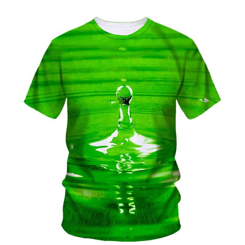 Summer Original Water Droplet Graphic T Shirts For Men Trend Casual Creative Simple Style Printed O-neck Short Sleeve Tees