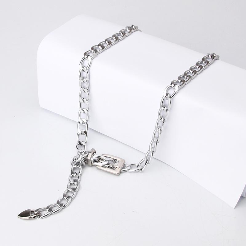 Damen Punk Stil Kette Metall Taillengürtel - Koreanisches Modeaccessoire für Kleider und Hosen