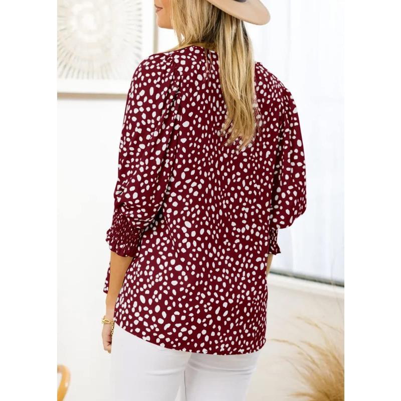 Women's New Summer Loose Printed Short-sleeved Round Neck Chiffon Shirt for Women