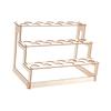 Wooden Ice Cream Cone Holder Shelf 33 Holes Decorative Sturdy 3 Layered Display Stand Pastry Rack