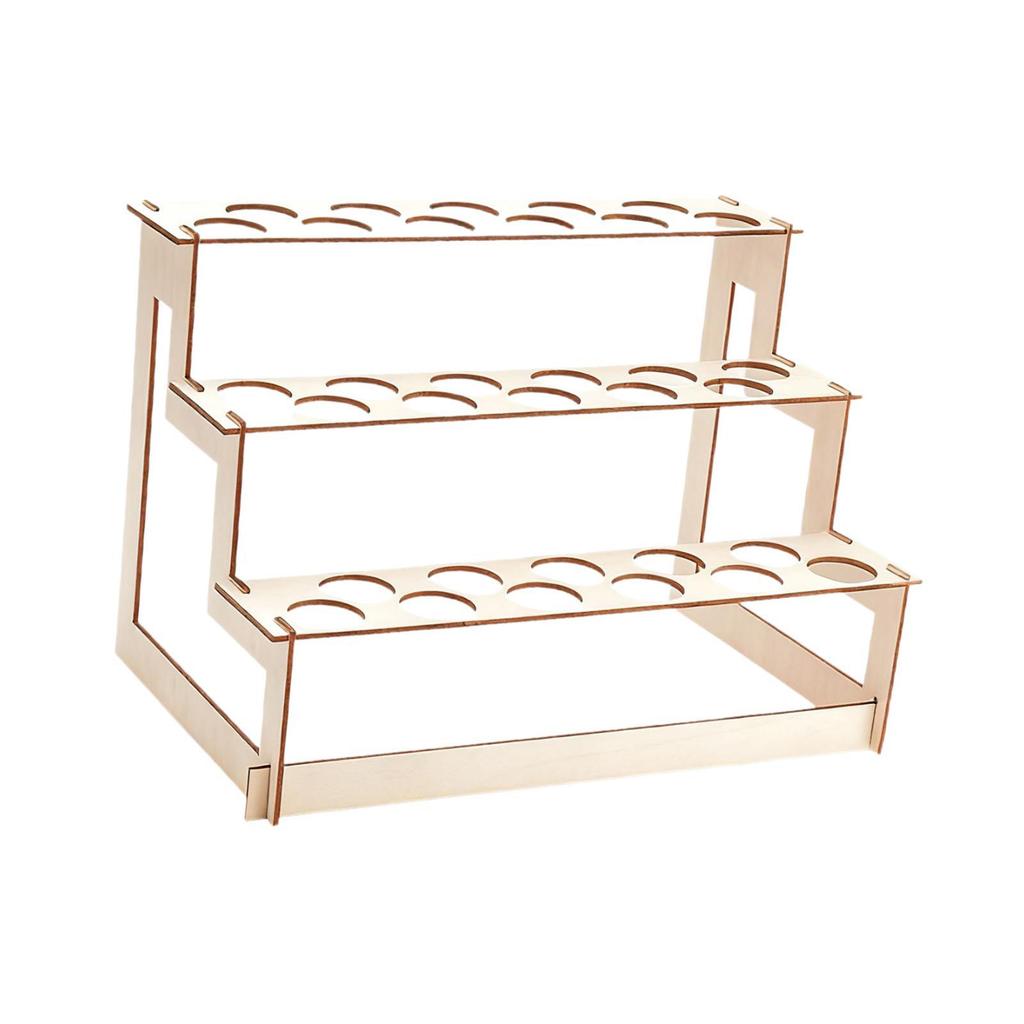 Wooden Ice Cream Cone Holder Shelf 33 Holes Decorative Sturdy 3 Layered Display Stand Pastry Rack