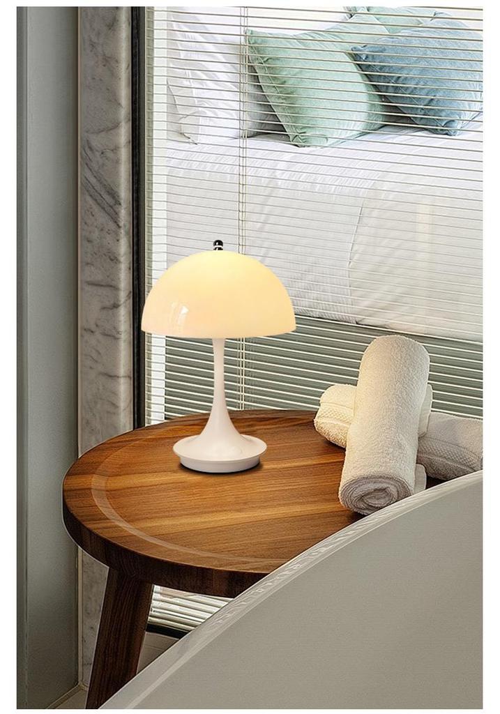 Denmark Style Mushroom Table Lamp: Slim Waist, Dimmable Touch Night Light for Bedroom
