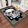 Skull with Roses Gothic Design suitable as a non-slip mat for the living room or bedroom sofa