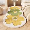 Girly Style Carpets for Living Room Pink Flowers Bedroom Decor Carpet Fluffy Soft Irregular Bedside Rug Home Thicken Plush Mat