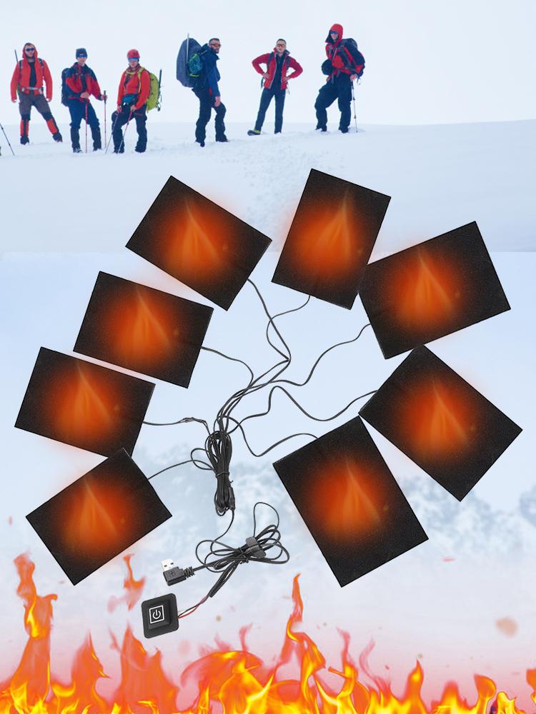 3 Stufen Elektrische Heizmatte Wasserdicht USB Heizkissen für DIY Beheizbare Kleidung für Outdoor Winter Camping Wandern Ski Radfahren
