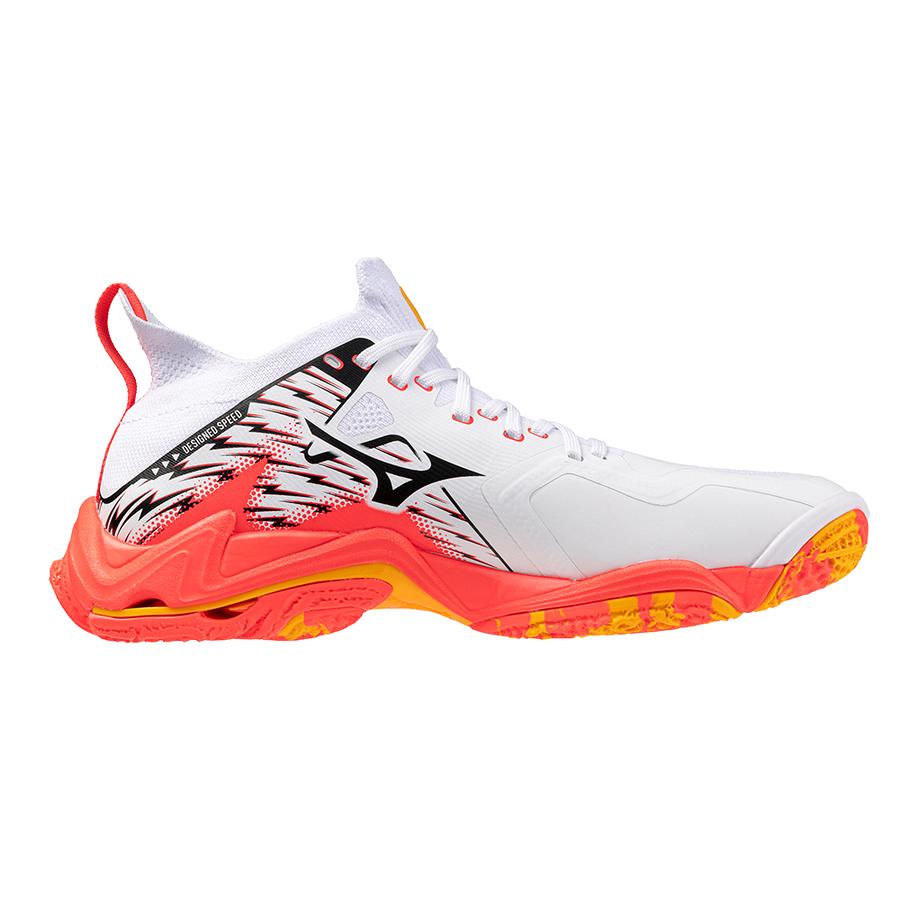 Mizuno Wave Lightning Neo 3 Daybreaker Pack Unisex Sneakers White Fiery-Coral Citrus V1GA240298