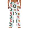 Men's Casual Christmas Print Plush Pajama Pants Sleepwear for Holiday