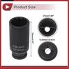 Universal 1/2 Inch Drive Impact Socket 27mm 12 Point High Carbon Steel 1 Pc
