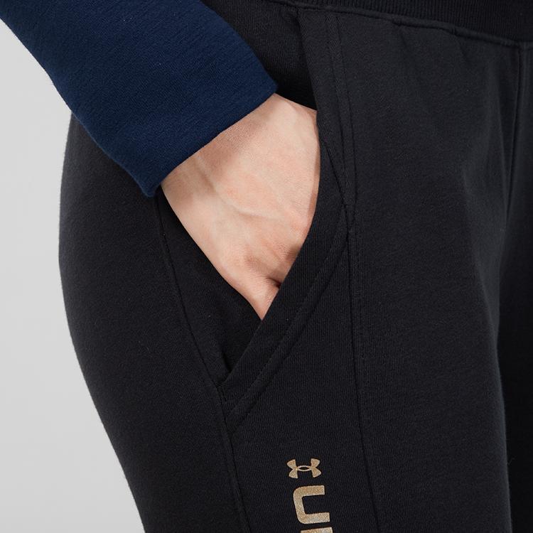 Under Armour Solid Color Fleece Training Pants Women pants Black 1362621-001