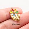3 pezzi Ciondoli Fiore Eleganti Fatti a Mano a Goccia d'Olio Rosa Blu Acciaio Inossidabile Per Creazione Gioielli Collana Bracciale Portachiavi