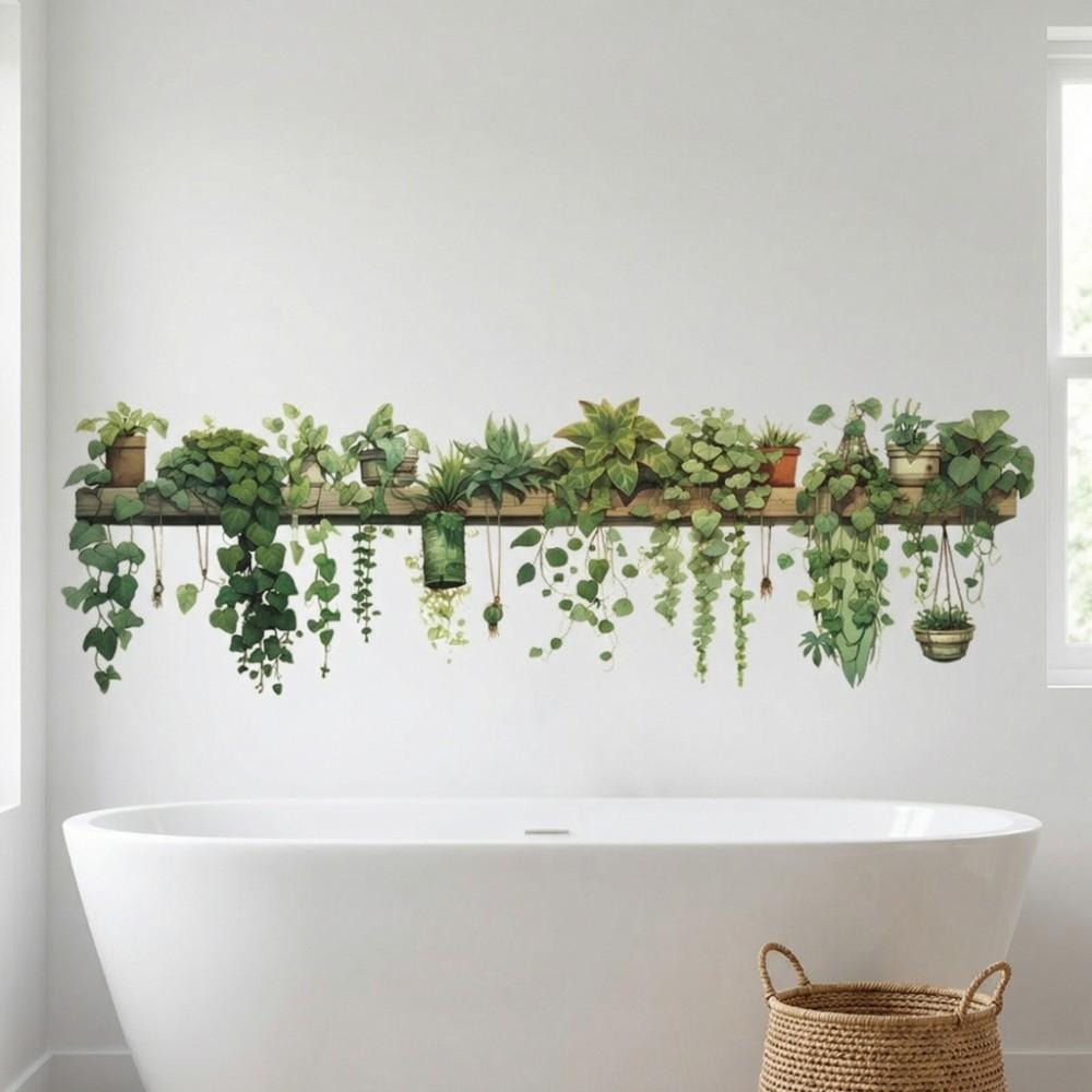 PVC Plant Branch Wall Decoration Hanging Basket Wall Decals Fresh Wallpaper  Background Wall