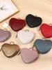 Heart-Shaped Cowhide Coin Purse for Women - Mini Earphone and Coin Storage Bag with Pendant