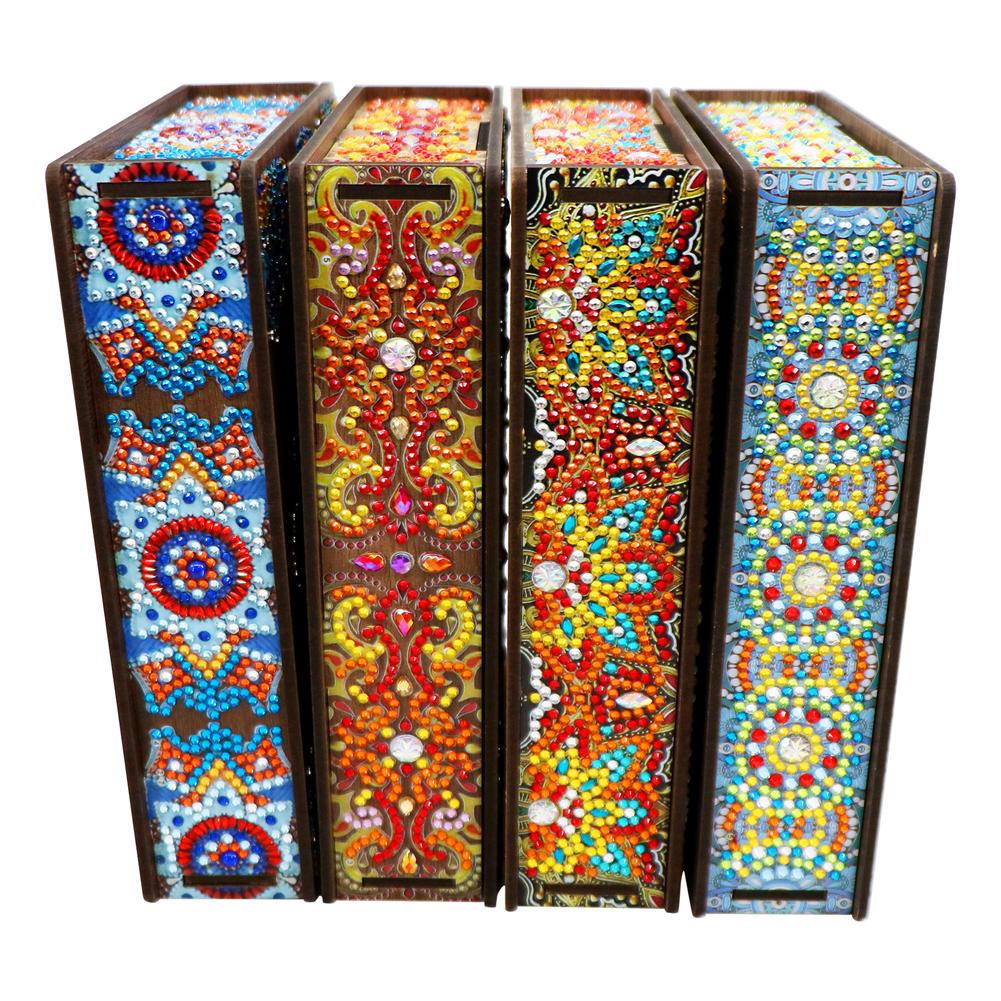 Mandala Diamantová malba Úložný box na šperky DIY Pouzdro na vrtáky speciálního tvaru Umění