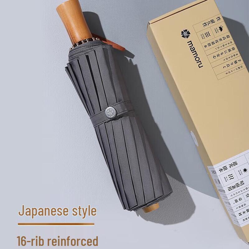 Kui 16-Rib Manual Gold Frame Compact Umbrella