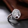 Women's Tree of Life Ring Hollow Out Round Fashion Unique Design Copper Plated Platinum Color Jewelry Accessory Creative Floral Inspired