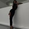 2025 Women's Fashion Round Neck Sleeveless Slim Fit Slit Midi Dress
