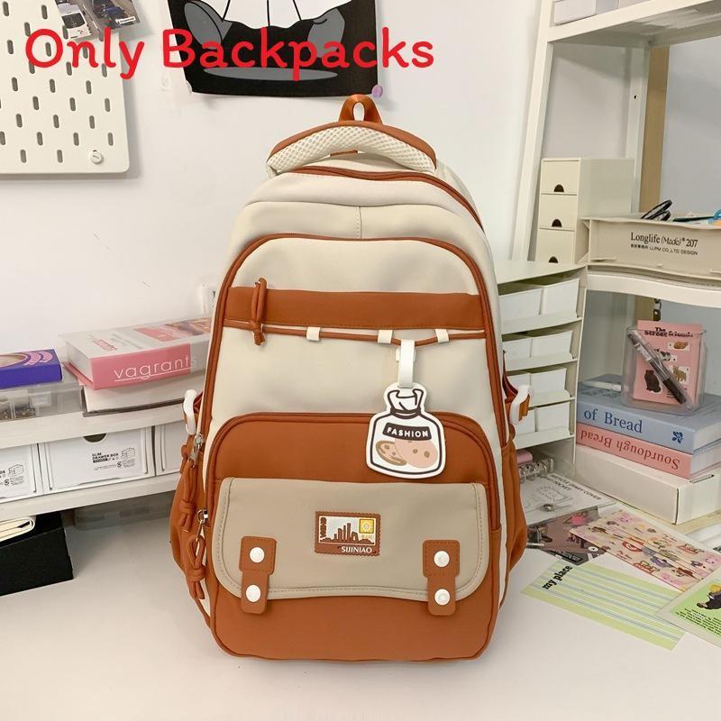 Fashion Color Collision Large Capacity Student Backpack For School Travel And