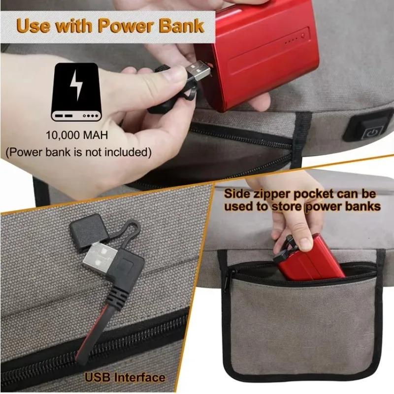 Folding Heated Seat Cushion Waterproof Outdoor Camping Mat USB Powered 3 Heat Levels For Park Bench Stadium Travel Certified