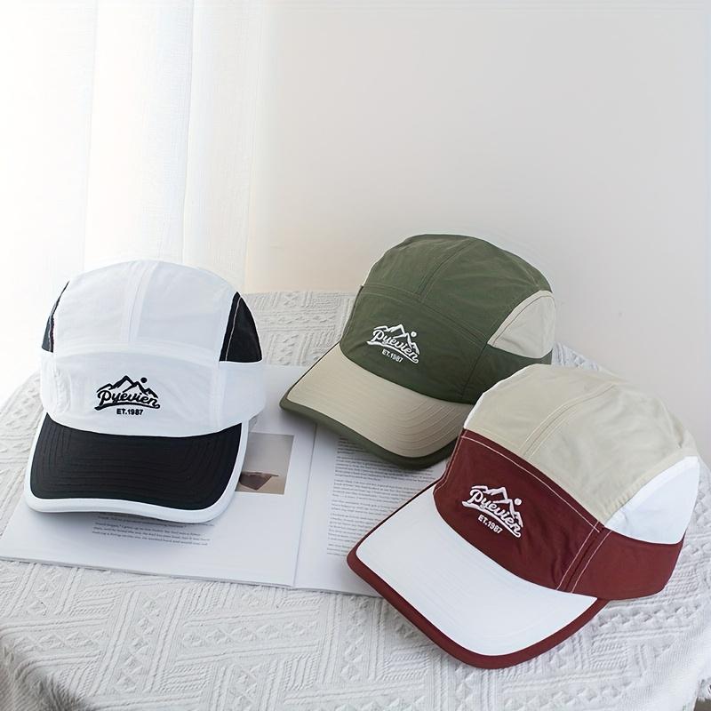 Summer Quick-dry 5-panel Baseball Cap - Korean Color-block Breathable Thin Sunshade Hat, for Men Women Outdoor Activities
