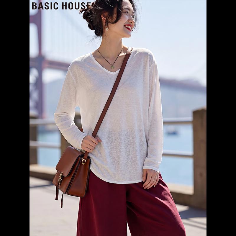 Basic House Women s V-Neck Short Sleeve T-Shirt One Size