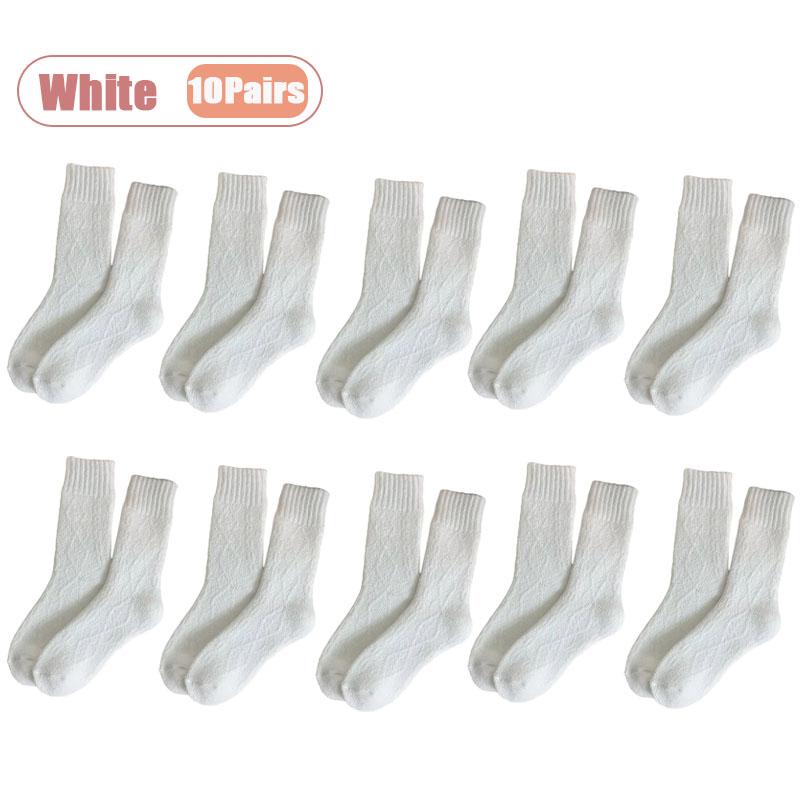 1-10Pairs Winter Plush Socks Women Thick Mid Calf Heating Thermal Long Socks Fall Cold Weather Maternity Postpartum Warm Sock