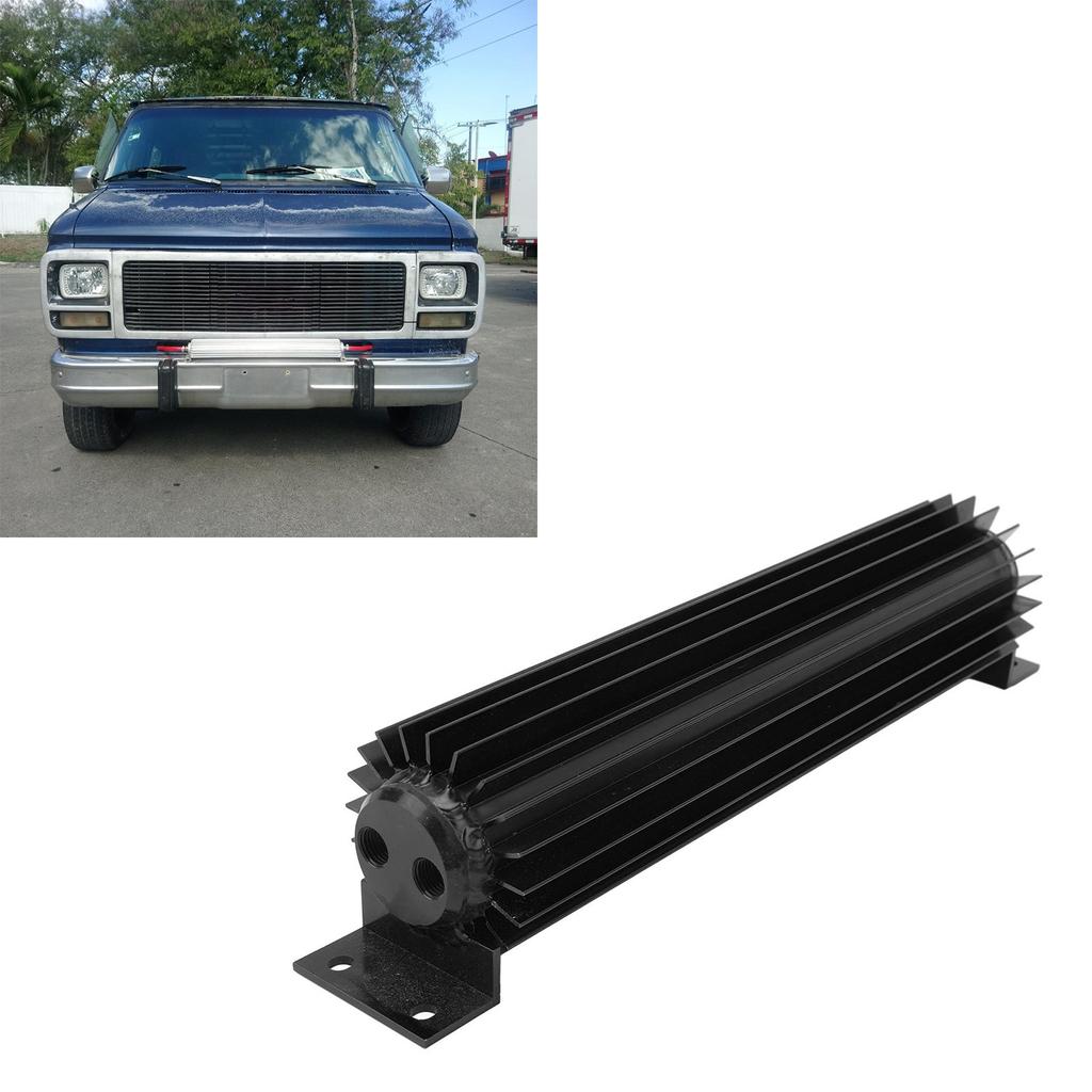 12in Dual Channel Cooler Aluminum Finned Anodize Dual Pass Heat Sink Fit for Car Truck