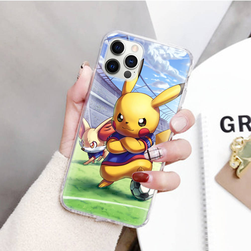 JP36 Pikachu Pokemon Transparent Case for Samsung A04 A14 A23 M33 M53 Realme 10 9 C35 C55 VIVO Y02 X80 Infinix Hot 30 Note 11 Tecno Spark 8P Pro