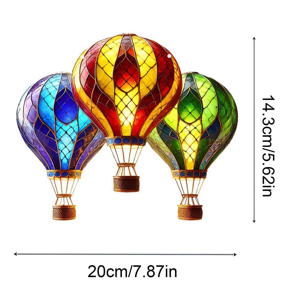 Hot Air Balloon Lantern Colorful Window Hanging Sun Catcher Home Decoration 2D Acrylic Pendant Light Catcher