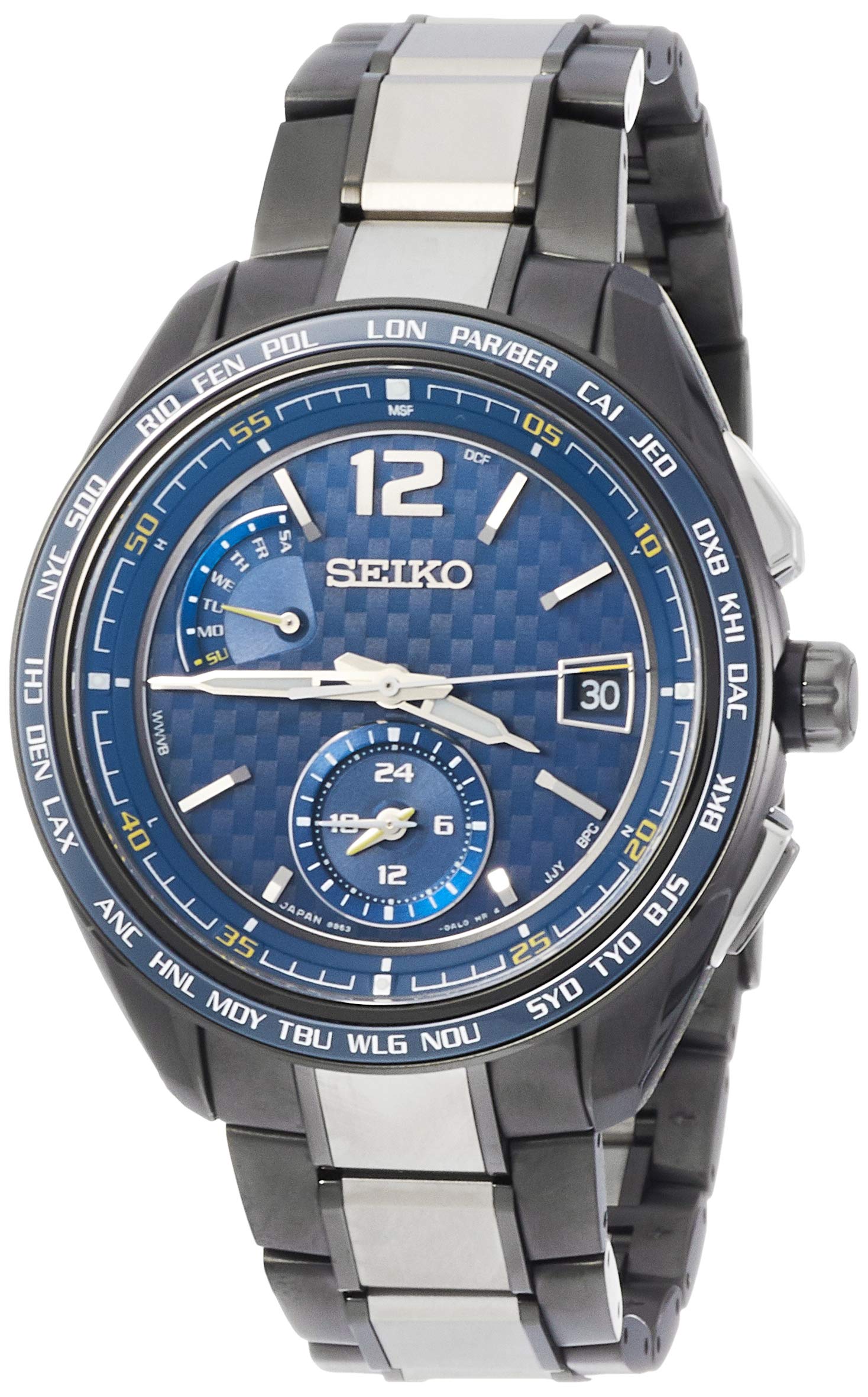 

Brightz Solar Radio Sporty Design Titanium Model Diamond Shield Синій циферблат Сапфірове скло SAGA265 Silver [Seiko Watch] Чоловічі