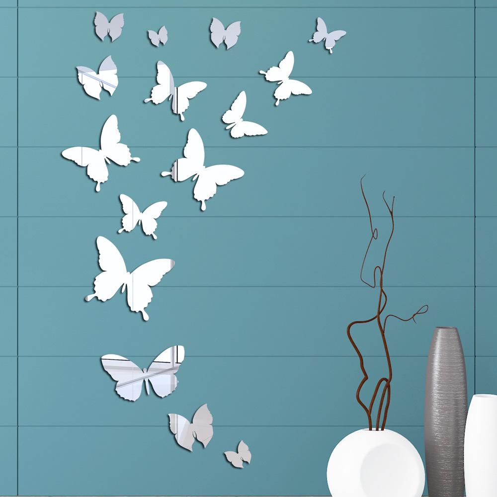 JM506 Acrylic Butterfly Mirror Wall Stickers - Waterproof & Self-Adhesive for Kids' Rooms & Kindergartens