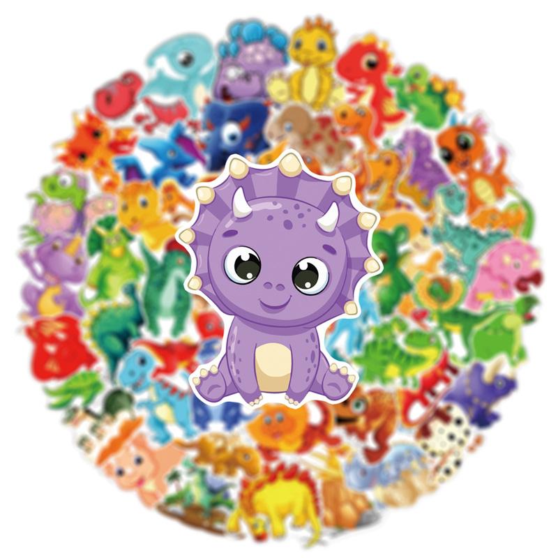 60 de bucăți autocolante din dinozaur din desene animate Aceleași autocolante drăguțe Vtuber Autocolante pentru bagaje Autocolante pentru cani Autocolante de decorare pentru caiet