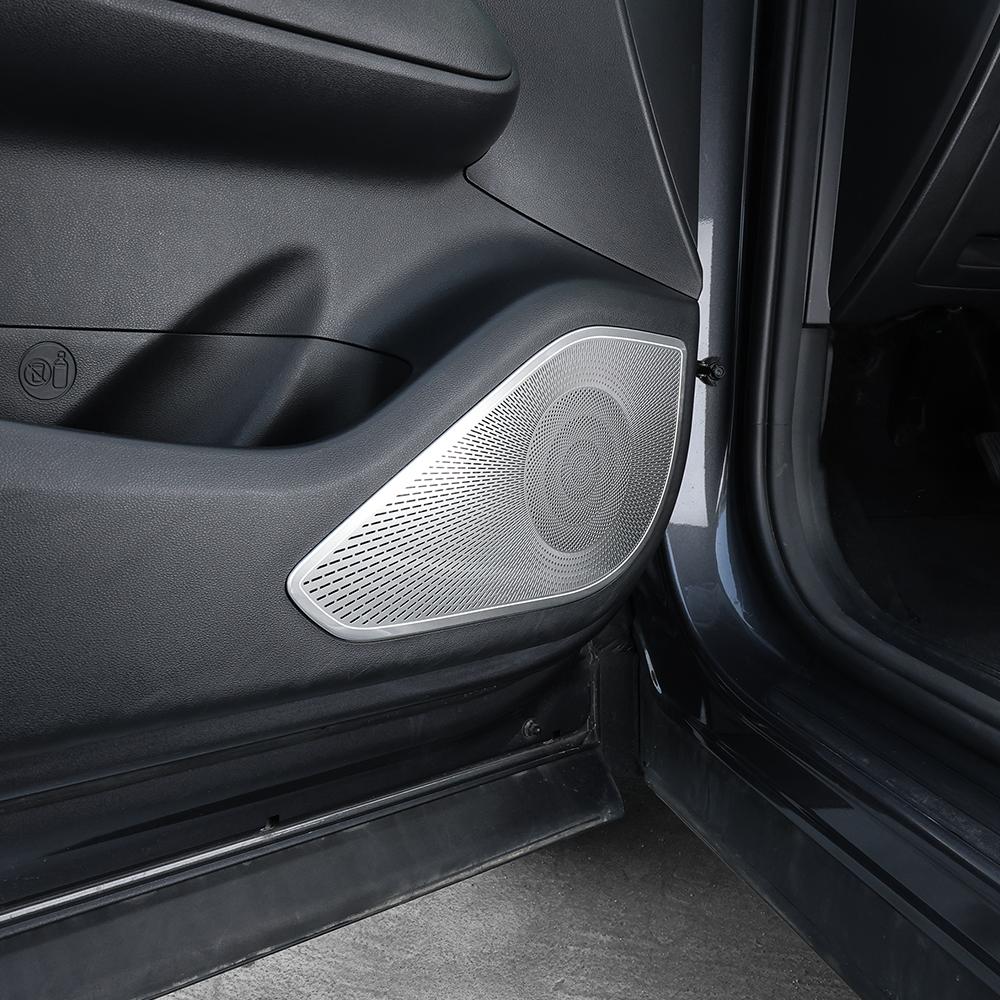 For Hyundai Tucson NX4 2022-2026 Car Tuning Stainless Steel Silver Car Door Loudspeakers Mesh Speaker Trim Cover LHD/RHD