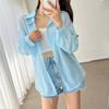 8 Colors Shirts Women Sheer Thin Chic Summer Simple Solid Sun-proof Temper Fashion Baggy All-match Basic Korean Style Clothes