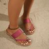 Fashion Casual Metal Decoration Clip Toe Slippers Women 2025 Summer Vintage Soft Sole Beach Shoes Plus Size Low Heels Slip On Sandals