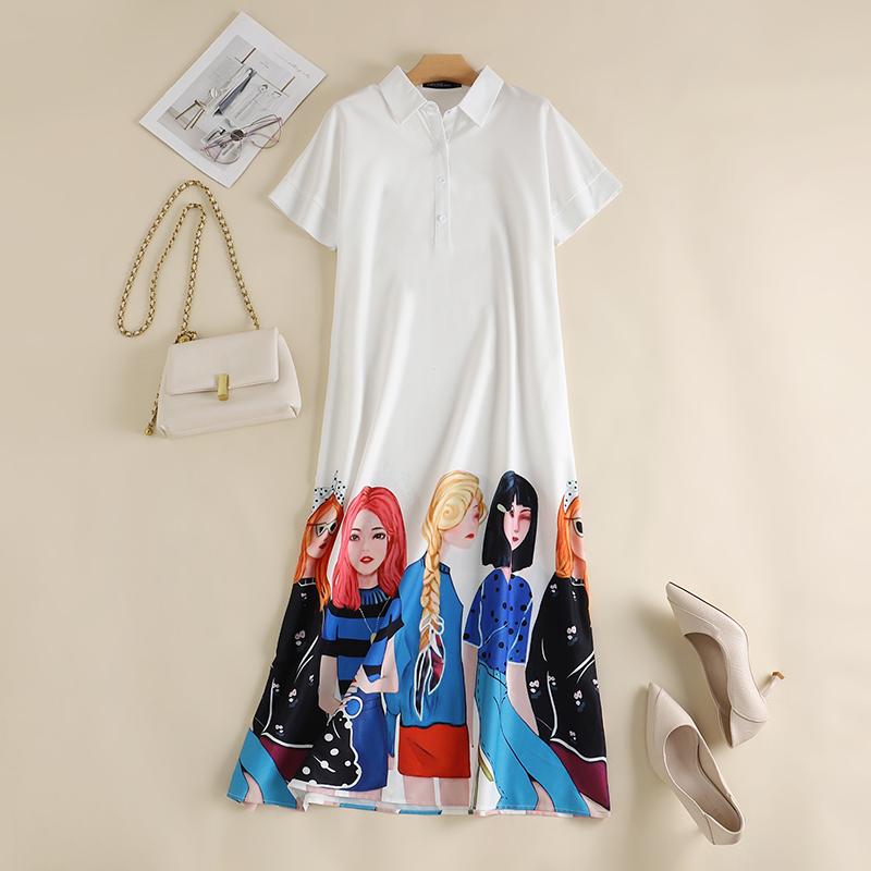 ZANZEA Vestido camisero informal de verano de manga corta con cuello vuelto para mujer