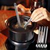 Minatee 4 Pieces Titanium Long Handle Spork and Spoon 8.4 Inch Ultralight Portable Flatware Lightweight Soup Spoon Camping Spork Utensil for Outdoor