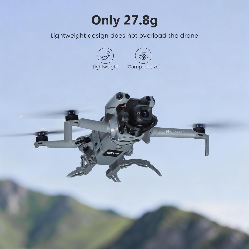 STARTRC DJI Mini 5 Pro Landing Gear Height Increase Bracket, Landing Gear Guard, Increases Height by 22mm, Foldable, Safe Flight, Mini 5 Pro Drone