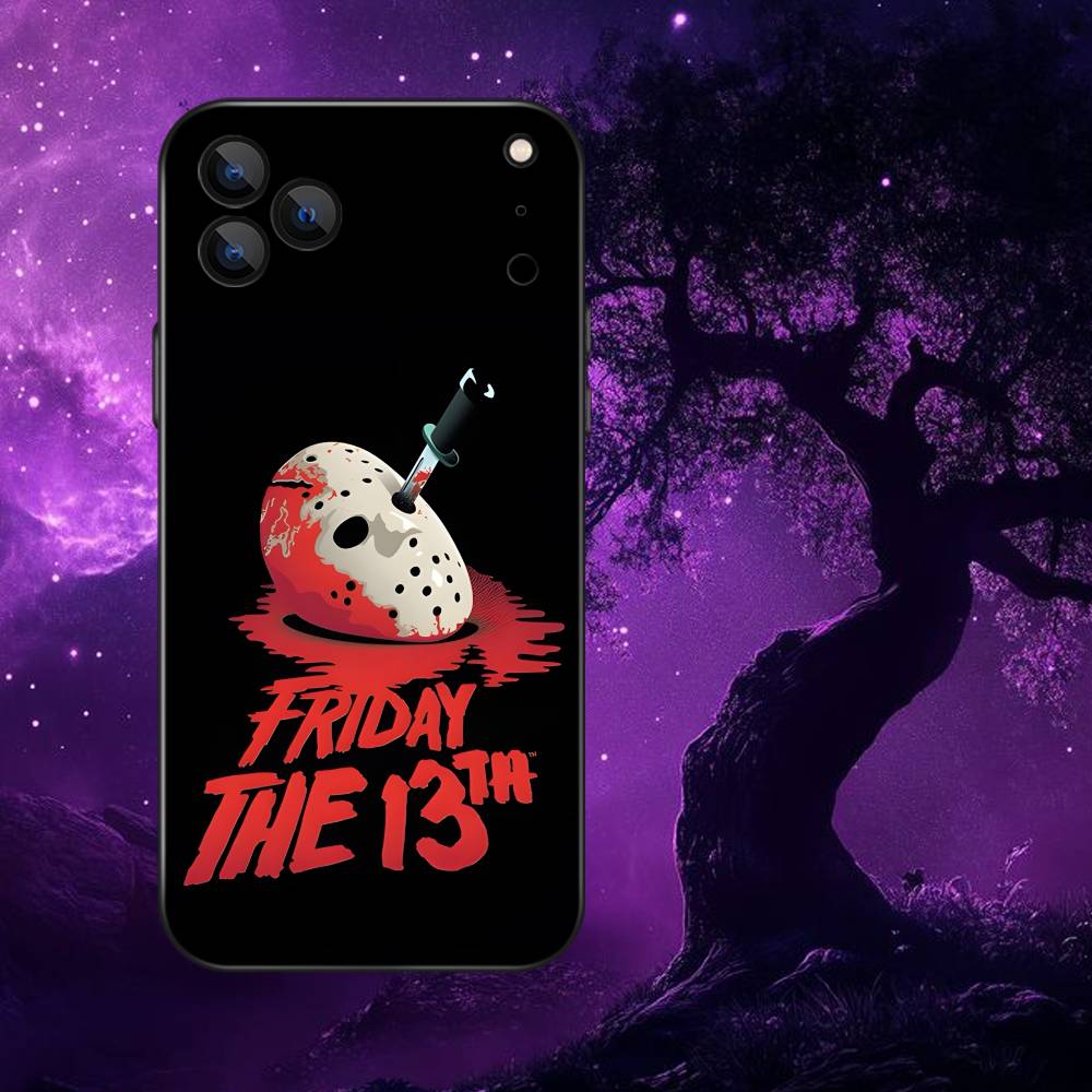 Film Horror J-Jason Voorhees Phone Case For iPhone 17,16,15,14,13,12,Pro,Max,Plus,E,SE4,Air,Mini Black Soft Box