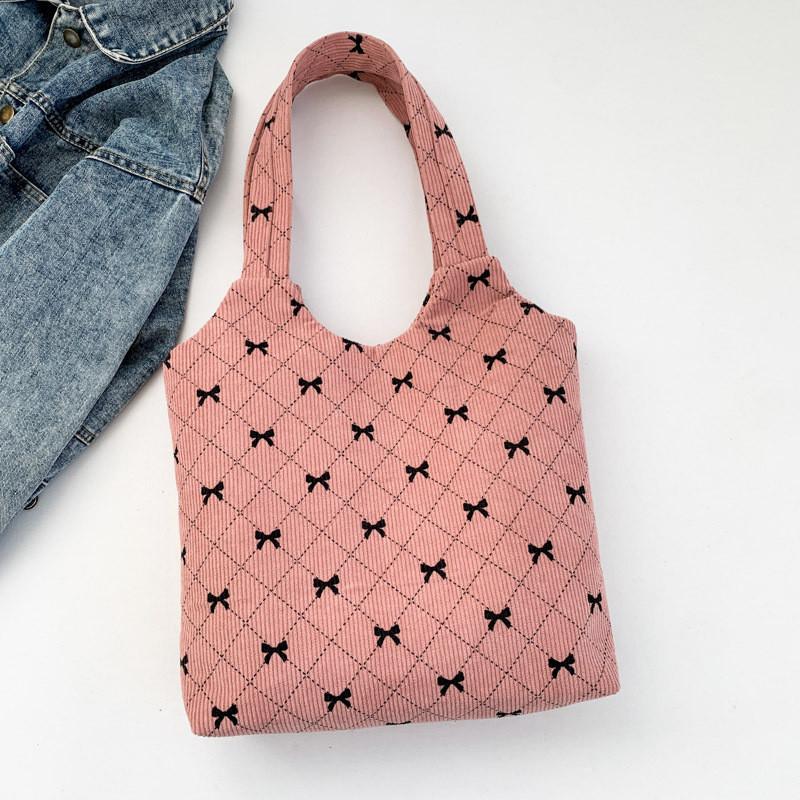 Fashionable And Stylish Corduroy Tote Bag For Women In Chic Colors With Large Capacity