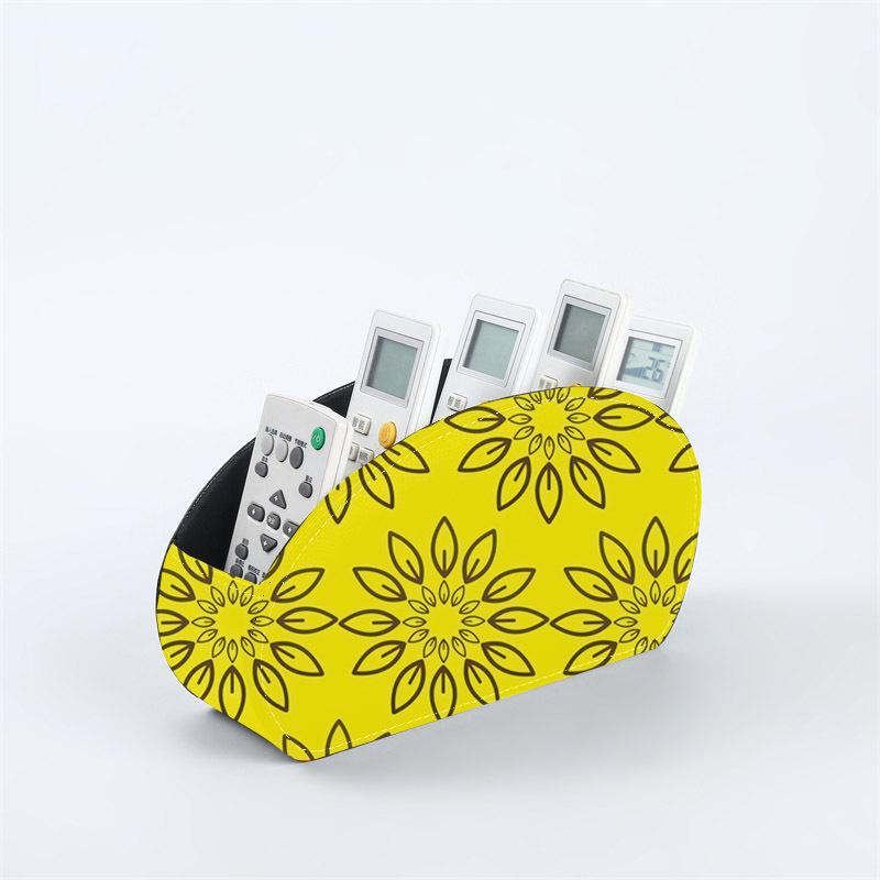 Pudełko PU Skóra Wielofunkcyjny Organizer na Biurko na Piloty i Pędzle do Makijażu