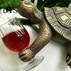 Whimsical Balcony Decorations Wine Drinking Turtle Figurine, Planter Hanger Statue, Plant Waterproof Outdoor Ornaments Pot Resin Ornament for