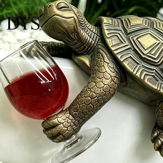 Whimsical Balcony Decorations Wine Drinking Turtle Figurine, Planter Hanger Statue, Plant Waterproof Outdoor Ornaments Pot Resin Ornament for