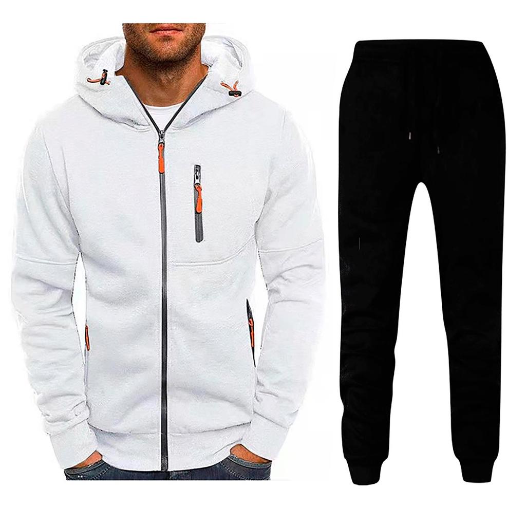 Men's Winter Sports Casual Fitness Suit With Dots Hoodie Sweatshirt And Pants