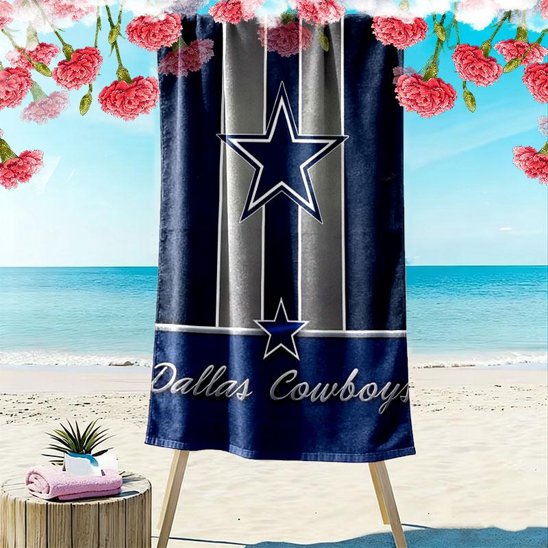 Asciugamano da Spiaggia con Stampa Dallas Cowboys, Asciugamano Grande Morbido ad Asciugatura Rapida per Spiaggia Campeggio Nuoto